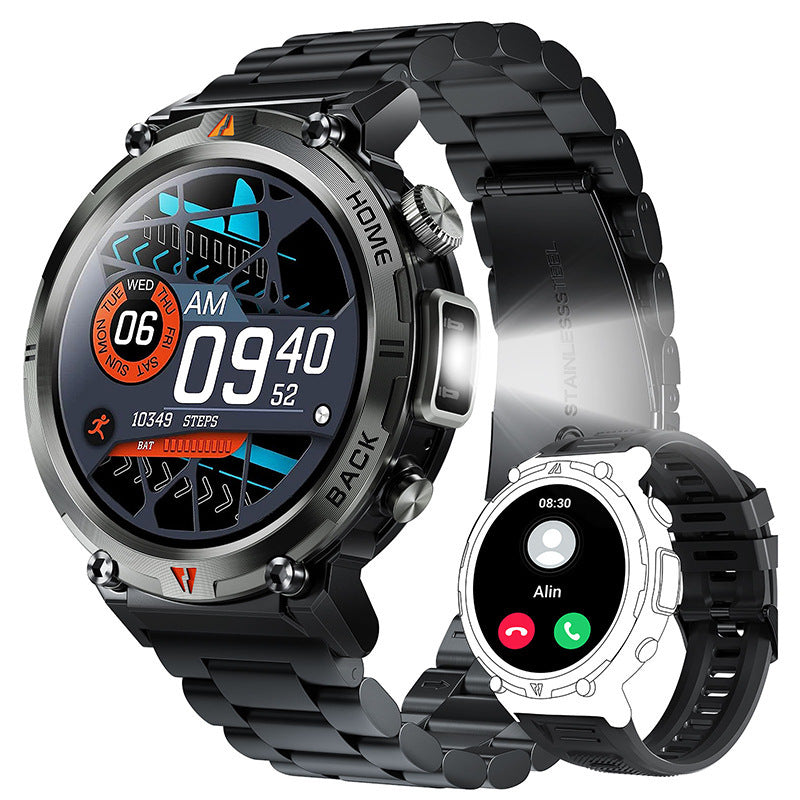 LED Flashlight Smart Watch with Bluetooth